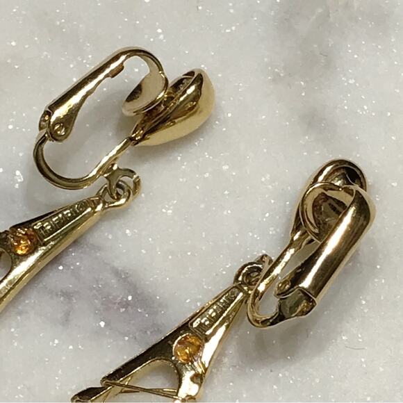 Crown Trifari Modernist Abstract Space Age Atomic Clip On Earrings Wrap Wire MCM - Picture 11 of 15